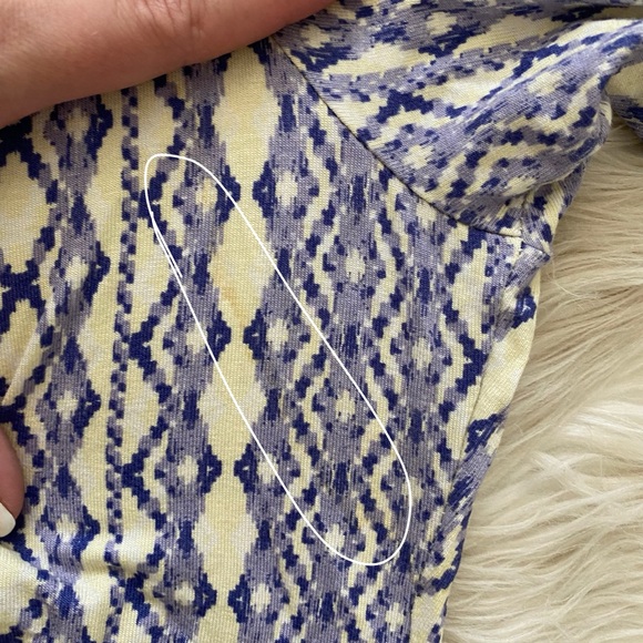 Seraphine Purple Yellow Geometric Short Sleeve Aztec Front Twist Maternity Dress - Picture 13 of 15